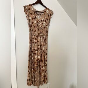 Floral Brown Maxi Dress